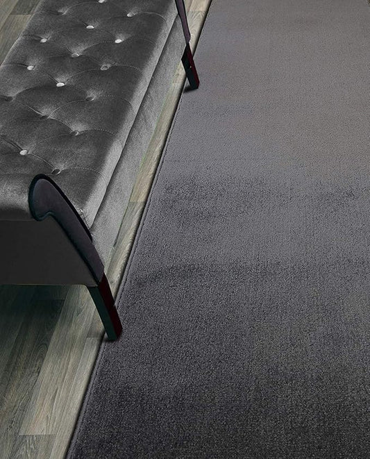 Custom Size Hallway Carpet Runner Rug, Slip Resistant, 31 Inch Wide X Your Choice of Length, Solid Anthracite Grey, 31 Inch X 3 feet, Doormat