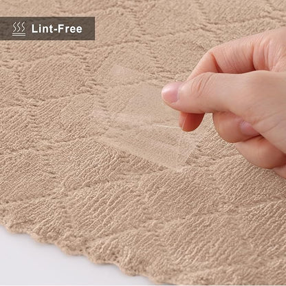 Homaxy 24 Pack Dish Towels for Kitchen (10 x 20 Inches, Tan), Super Soft and Absorbent Coral Velvet Dish Cloths for Washing Dishes, Nonstick Oil Fast Drying Microfiber Cleaning Cloth