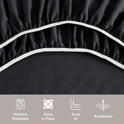 Nestl Full Sheet Set - Luxury 1800 Ultra-Soft Microfiber Full Bed Sheets - Double Brushed - Deep Pockets - Easy Fit - 4 Piece Set - Bedding Sheets & Pillowcases (Full, Black)