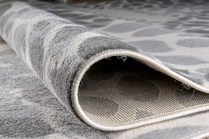 Rugshop Modern Floral Circles Design for Living Room,Bedroom,Home Office,Kitchen Non Shedding Area Rug 10' x 14' Gray