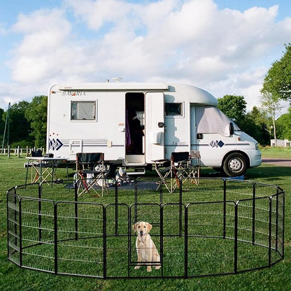 NEWBULIG Dog Playpen 16 Panels 40" Height Foldable Heavy Duty Metal Dog Exercise Playpen Puppy Fence for Indoor Outdoor Yard