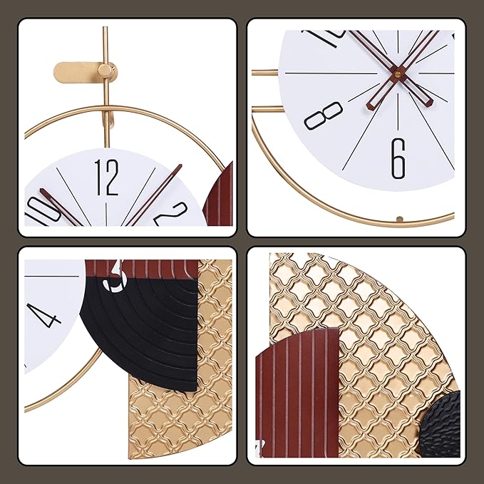 31x19 Inch Wall Clocks Battery Operated Silent Non Ticking for Living Room, Decorative Analog Clocks for Home Decor, Dining Room, Kitchen, Bedroom, Office