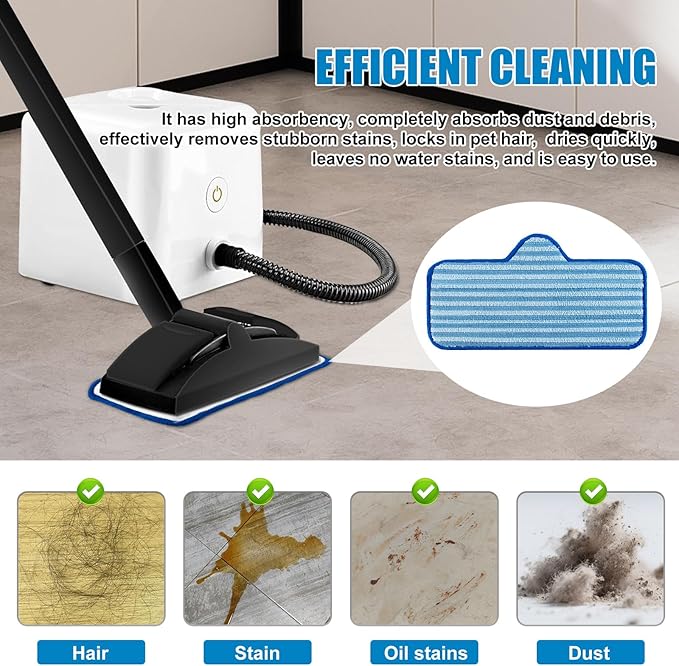 Steam Mop Pads for Dupray Neat Steam Cleaner, 6 Pack Neat Washable and Reusable Microfiber Pads for Dupray Steam Cleaner, Accessories for Dupray Neat Steam Cleaner