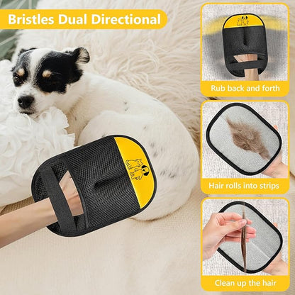 Pet Hair Removal Glove – Electrostatic Grooming Mitt for Dogs & Cats, Gentle Deshedding & Fur Removal Tool for Pets, Furniture, Car Seats, Clothing & Sofas, Reusable & Easy to Clean