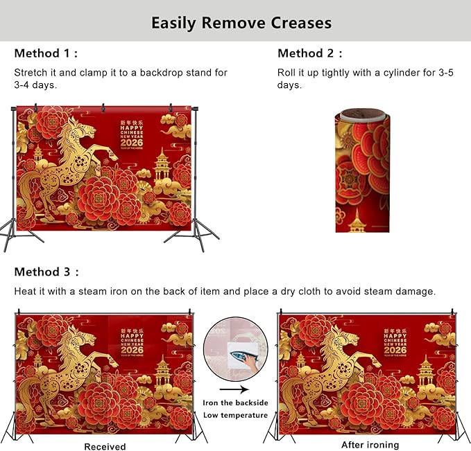 YongFoto 2026 Happy Chinese New Year Backdrop 10x8ft 2026 Lunar Year of The Horse Lucky Cloud Pavilion Plum Bossom Background Chinese Traditional Spring Festival New Year's Eve Party Banner Decor