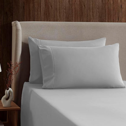 Nestl Twin XL Sheet Set - College Dorm Size - Luxury 1800 Ultra-Soft Microfiber Twin Extra Long Bed Sheets - Deep Pockets - Easy Fit - Extra Soft - 3 Piece Set (Twin XL, Light Grey)