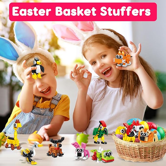 20pcs Animal Mini Building Blocks Valentine Party Favor for Kids Return Gifts Birthday Goodie Bag Stuffer Class Prize Box Toys Small Bulk Pinata Filler End of School Year Gift Boy Girl 4-8 8-12