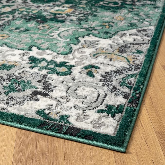 LUXE WEAVERS Moroccan Green 6x9 Medallion Area Rug for Living Rooms