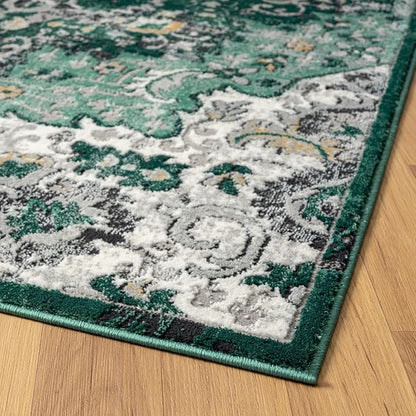 LUXE WEAVERS Moroccan Green 6x9 Medallion Area Rug for Living Rooms