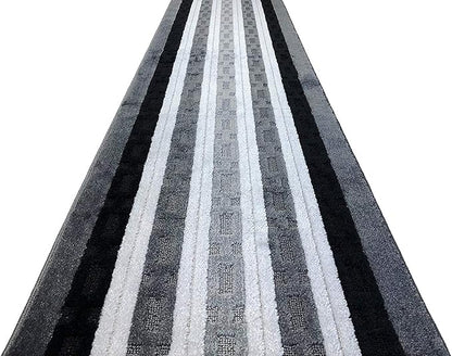 Custom Cut Hallway Runner Rug, Slip Resistant, 31 Inch Wide X Your Choice of Length, Chain Anthracite, 31 Inch X 7 feet