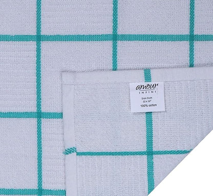 AMOUR INFINI Dish Cloths for Washing Dishes Set of 8 - Highly Absorbent, Super Soft Kitchen Dishcloths - Reusable Quick Dry Dish Rags for Cleaning & Drying Kitchen Linens (12x12 Inch - Teal)
