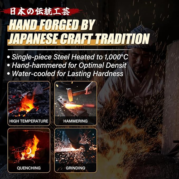 DRAGON RIOT Viking Knives for Meat Cutting, Forged Japanese Style Knife for Cooking - High Carbon and Full Tang - Must Have Knife for Kitchen and Outdoor Gift Idea for Men (Without Sheath)