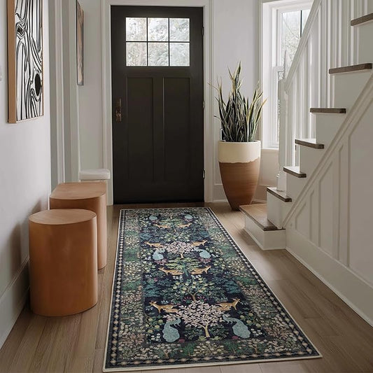 Runner Rug Washable Kitchen Runner: 2'x 6' Hallway Runner Rugs Stain Resistant Non Slip Low Pile Soft Carpet Runners for Hallways Bedroom Entryway Indoor Beside Bathroom Laundry Room Farmhouse