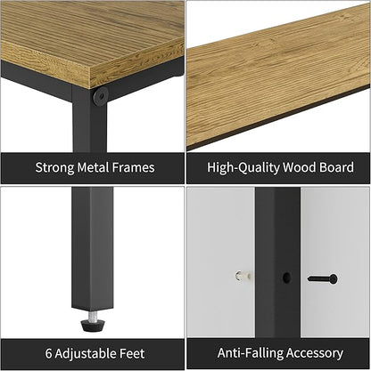 63 Inch Console Table with Power Outlet,Modern Narrow Long Sofa Table Behind Couch,Skinny Entry Table with Black Metal Frame for Entryway,Living Room, Hallway,3D Oak