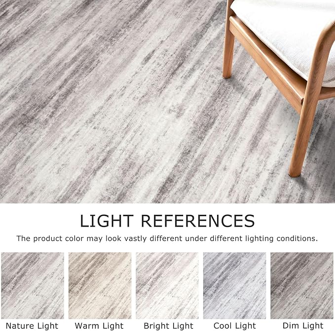 KOZYFLY Modern Abstract Washable Rug Runner 2.6x16 Hallway Rug Runner Non-Slip Soft Kitchen Runner Rugs, Grey-Beige Striped Carpet for Entryway Bathroom Laundry Room Foyer