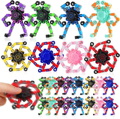 24PCS Transformable Fidget Spinners,Valentines Day Gifts for Kids, Valentines Fidget Party Favors,Sensory Bulk Robot Fidget Stress Relief Toys for Kids Boys Girls 8-12,Valentine's Fidget Toys for Kids