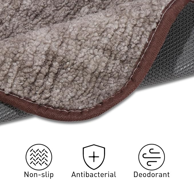 Bath Mats 36x24 Non-Slip Absorbent Bathroom Rug, Quick Dry Machine Washable Shower Tub Mat with Rubber Backing, Soft Floor Carpet for Bathroom Decor Bark Brown