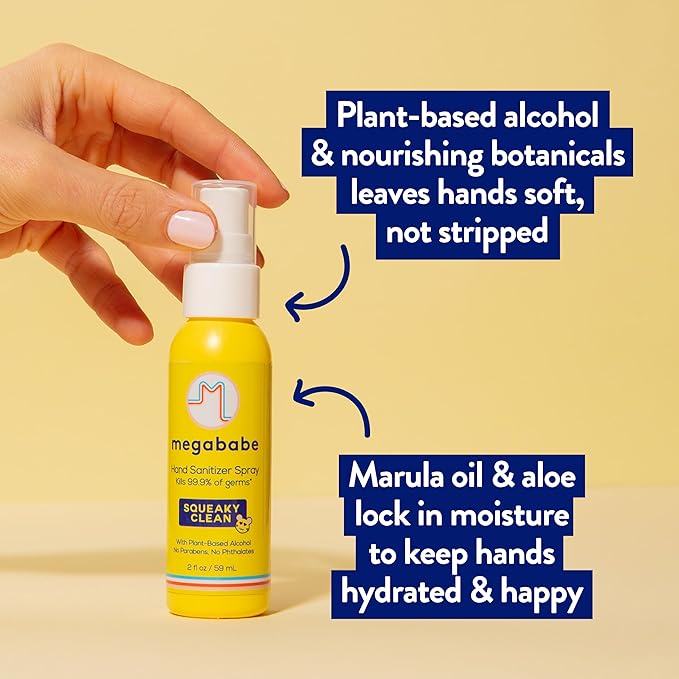 Megababe Squeaky Clean Spray Hand Sanitizer 2 oz - 3 Pack