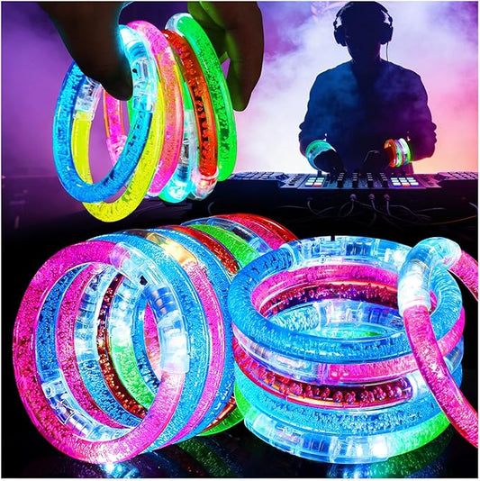 100 Pcs Glow Sticks LED Bracelets, Glow in the Dark Party Supplies for Kids/Adults, Flashing Light up Toys Goodie Bags Basket Stuffers, Neon Accessories New Year Eve Party Favors