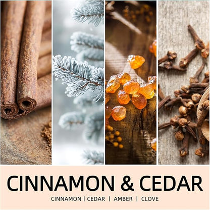Fall Candles, Cinnamon & Cedar Scented Soy Candles, Autumn/Holiday/Halloween/Birthday/Christmas Gifts for Women & Men, 50-Hours Burning Time (7Oz)