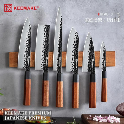 KEEMMAKE Sushi Knife - 10 inch Yanagiba with 440C Stainless Steel Blade, Japanese Sashimi Knife with G10 Bolster and Octagonal Rosewood Handle, Gift Box Included