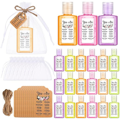 Frienda 24 Set Christian Hand Sanitizer Gift Mini Christmas Bible Verse Church Travel Size Hand Sanitizer Christian Gift Bulk for Nursing Teacher Women Coworker Christmas Goodie Bags Stocking Stuffers