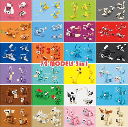 24 Pack Party Favors for Kids, Mini Animal Building Blocks Set, Classroom Gifts for Students, STEM Toys for Boys,Easter Basket Stuffers, Birthday Gifts