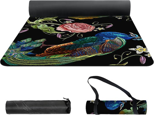 nuveti Yoga Mat Print Extra Thick TPE Non Slip Fitness Exercise Mat with Carrying Bag,72"x24" Extra Thick 6MM Exercise & Workout Mat for Yoga, Pilates Fitness and Floor Exercises