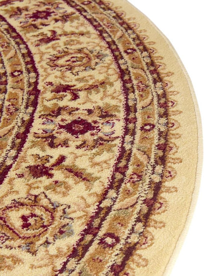 Rugs.com Aditi Collection Rug – 7 Ft Round Cream Medium-Pile Rug Perfect for Kitchens, Dining Rooms