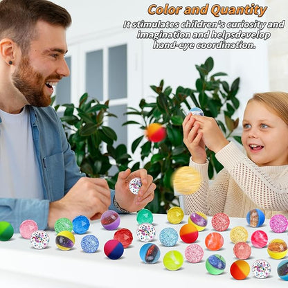 144 Pcs Bouncy Balls Bulk 32mm Bounce Balls 6 Styles High Bouncing Balls Toys for Kids Party Favors Birthdays Gift Classroom ssorted Colorful High Bouncing Ball for Boys Gilrs Birthday Carnival Prizes