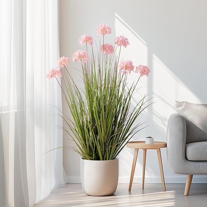 36in Lifelike Artificial Tall Grass Plant with 9 Lifelike Dandelion Flower and Non-Toxic,odorless Fake Tall Frass Plant Fake Plants for Indoor Decoration,Home Decor