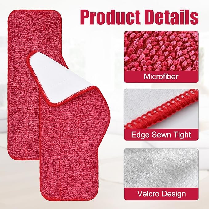 Steam Mop Pads for Schenley, 6-Pack Microfiber Pads for Schenley Steam Mop 7 in 1, Machine Washable Reusable Replacement Mop Pads Compatible with Schenley Steam Mop Cleaner