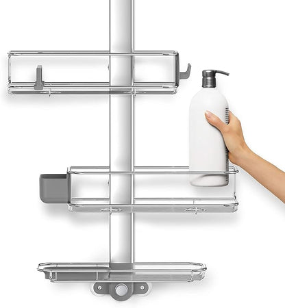 simplehuman Adjustable and Extendable Shower Caddy Large, Stainless Steel and Anodized Aluminum