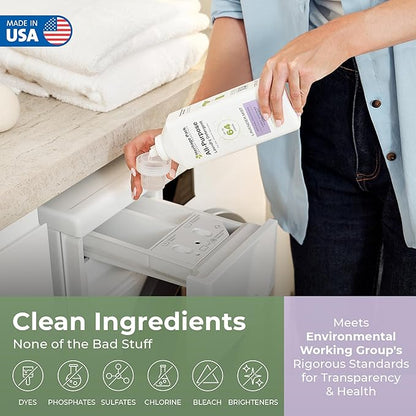 Heritage Park Luxury Laundry Detergent | Dermatologist Tested Plant based Natural & Enzyme Laundry Detergent | Sensitive Skin Friendly - Lavender Mist (32 fl oz)
