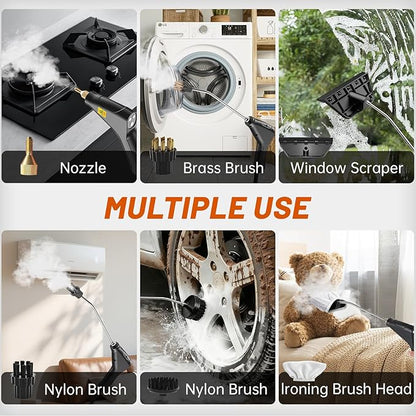 Steam Cleaner For Home, Portable Handheld Steamer For Cleaning Powerful High Pressure Steam Cleaner For Car Detailing Kitchen Grease Tile Grout(Black)