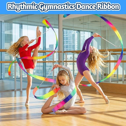 20 Pack Ribbon Dancing Wands for Kids, Rainbow Dance Ribbon Streamers,Princess Party Favors Supplies Decorations,Girls Artistic Gymnastics Twirling Ribbon Stick,Gymnastics Goodie Bag Stuffers