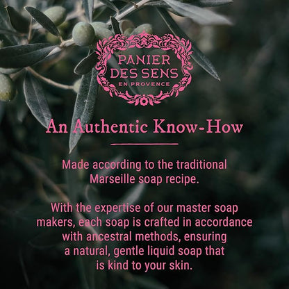 Panier des Sens Moisturizing Hand Soap - Rose Floral, Feminine Fragrance - French Traditional Savon de Marseille Soap - Refillable Kitchen & Bathroom Soap - 16.9 Fl.oz Liquid Hand Wash 97% Natural