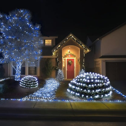 BlcTec Christmas Net Lights, 200 LED 8.4ft x 5.2ft Outdoor Christmas Lights with 8 Modes, Timer, Connectable, Waterproof Design for Trees, Bushes, Shrubs Yard Outdoor Xmas Decorations, Cool White