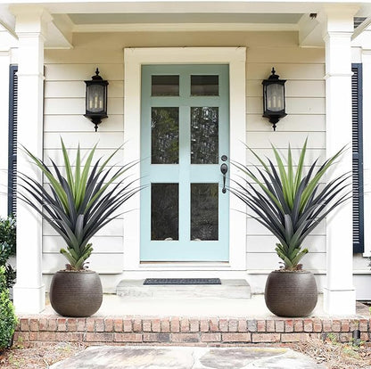 4ft Artificial Spiked Agave Plant, 48inch Faux Agave Plants Indoor Realistic Floor Plant Perfect for Front Porch, Patio, Indoor Outdoor Home, Office Decor (Set of 2)