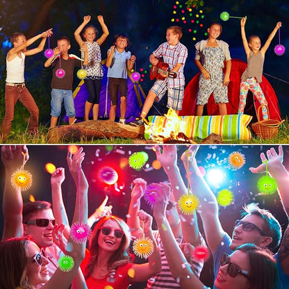 24 PCS Light Up Balls Valentines Day Gifts for Kids Light Up Party Favors for Kids Classroom Valentines Goodie Bags Stuffers Prizes LED Puffer Balls Pinata Bulk Toys New Year Eve Party Supplies