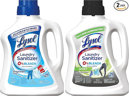 Lysol Sport Laundry Sanitizer Additive, Sanitizing Liquid for Gym Clothes and Activewear, Eliminates Odor Causing Bacteria, 90oz