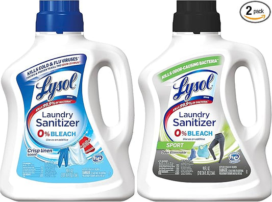 Lysol Sport Laundry Sanitizer Additive, Sanitizing Liquid for Gym Clothes and Activewear, Eliminates Odor Causing Bacteria, 90oz