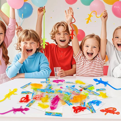 40pcs Sticky Gecko Toys Valentines Classroom Exchange Party Favors Kids Goodie Bag Stuffers Sticky Finger Bulk Toys Lizard Toys Treasure Box Prize Pinata Fillers Birthday Party Supplies Treat Boy Girl