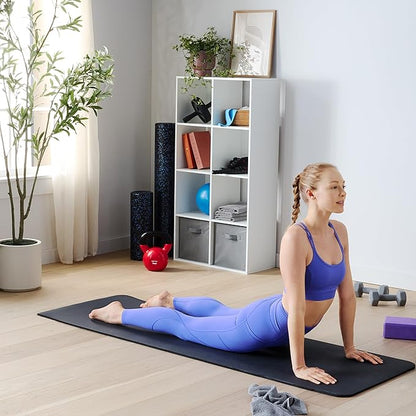 Amazon Basics 1/2 Inch Extra Thick Exercise Yoga Mat with Carrying Strap, Cushioned Support, for Fitness and Gym Workouts