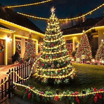 KNONEW 164FT 1000LED Rope Lights for Outside,Outdoor String Lights Waterproof 8 Modes Clear Tube Light for Indoor,Bedroom,Wedding,Garden,Patio,Christmas,Tree,Rv,Holiday Decoration(Warm White)