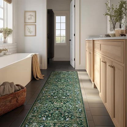 Washable Runners for Hallways Kitchen Rugs: 2'x6' Runner Rug Stain Resistant Non Slip Low Pile Soft Carpet Runners for Hallways Bedroom Kitchen Entryway Indoor Living Room Farmhouse