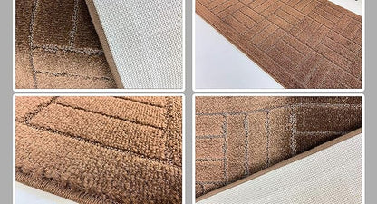 Custom Size Hallway Carpet Runner Rug, Slip Resistant, 31 Inch Wide X Your Choice of Length, Bricks Brown, 31 Inch X 9 feet