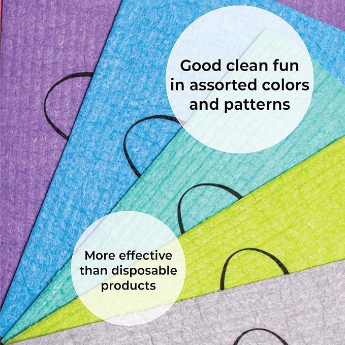 Skoy Cloth, 8-Pack Versatile Swedish Dishcloths for Kitchen and Household Use, Reusable Cleaning Cloths, Planet-Friendly, Dishwasher and Dryer-Safe, Mint Green