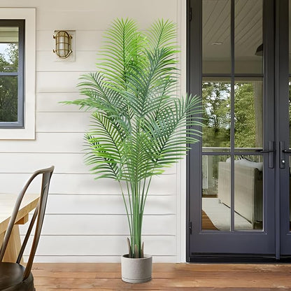 ANTING 7FT 2Pack Areca Palm Artificial Plants - Large Fake Plant for Home Decor - Tall Silk Plants Indoor - Lifelike Greenery for Any Room
