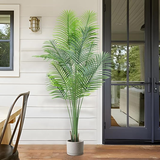 ANTING 7FT 2Pack Areca Palm Artificial Plants - Large Fake Plant for Home Decor - Tall Silk Plants Indoor - Lifelike Greenery for Any Room